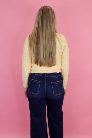 Texture Grid Button Cardigan