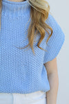 Mock Neck Must Have Sweater-Sky Blue