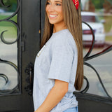 USA Patch Tee-Heather Grey