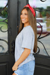 USA Patch Tee-Heather Grey