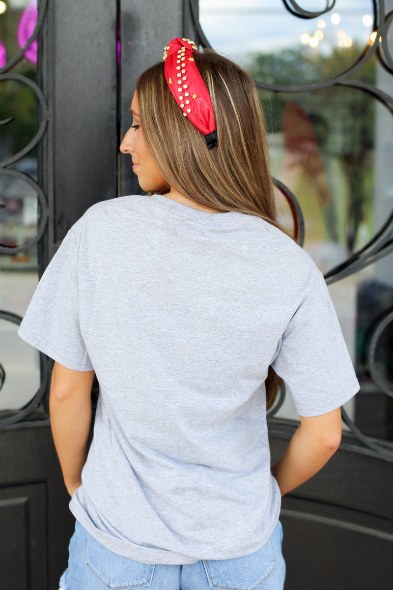 USA Patch Tee-Heather Grey