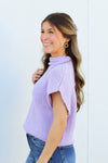 Mock Neck Must Have Sweater-Lavender