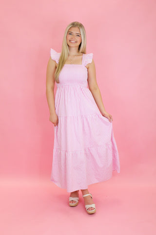 Smocked with Stripes Maxi Dress