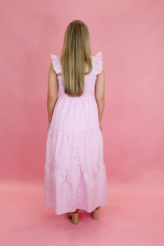 Smocked with Stripes Maxi Dress