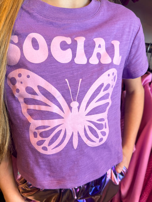 Social Butterfly Tween Tee