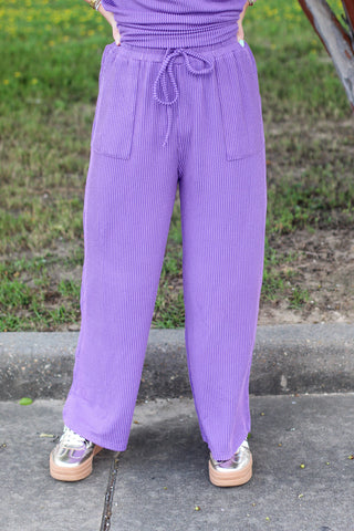 ribbed drawstring pants 