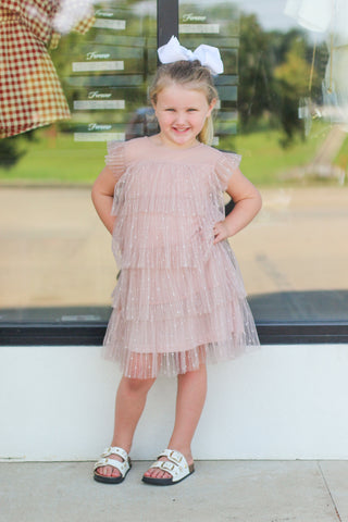 tween shimmer tulle dress