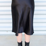 So Satin Midi Skirt