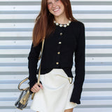 Embellished Ruffle Sweater