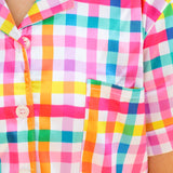 Gingham Satin Pajama Set