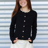 Embellished Ruffle Sweater