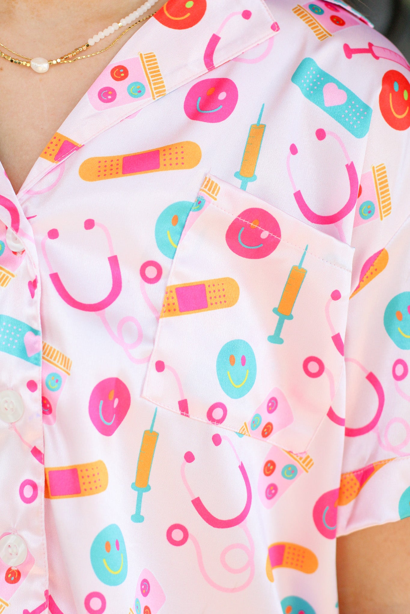 Cutesy Nurse Satin Pajama Set