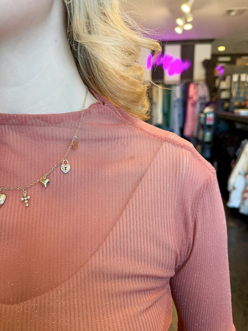 Shimmer Sheer Top