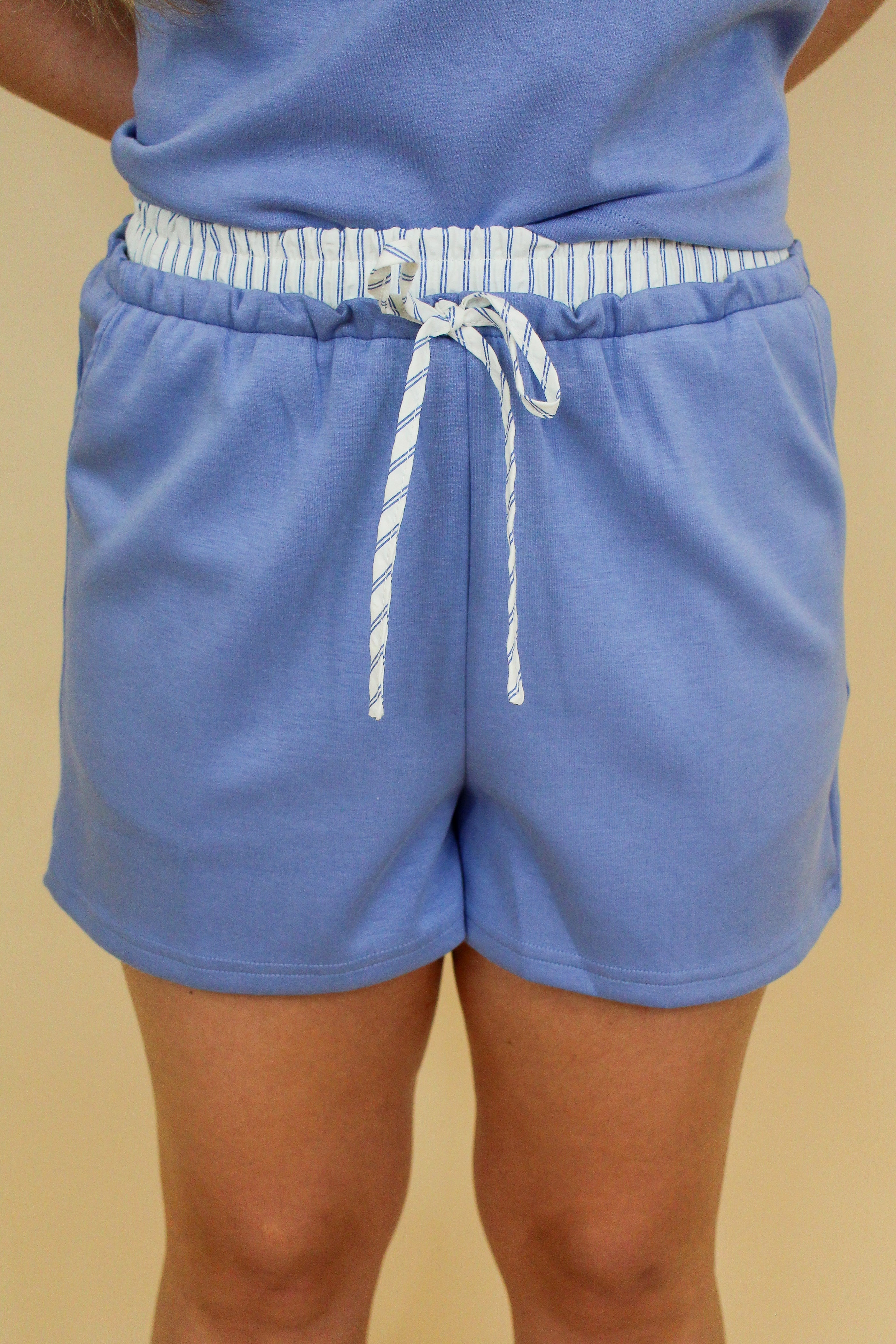 Pinstripe Details Shorts