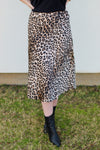 Leopard Satin Skirt