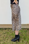 Leopard Satin Skirt