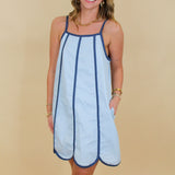 Lined Scallop Dress