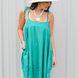 Button Detail Linen Dress