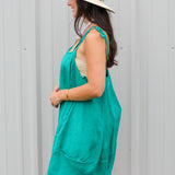 Button Detail Linen Dress