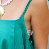 Button Detail Linen Dress
