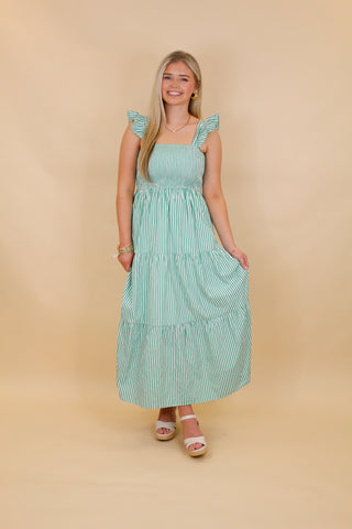 Smocked with Stripes Maxi Dress