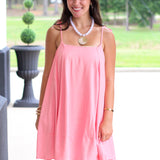 Button Detail Linen Dress