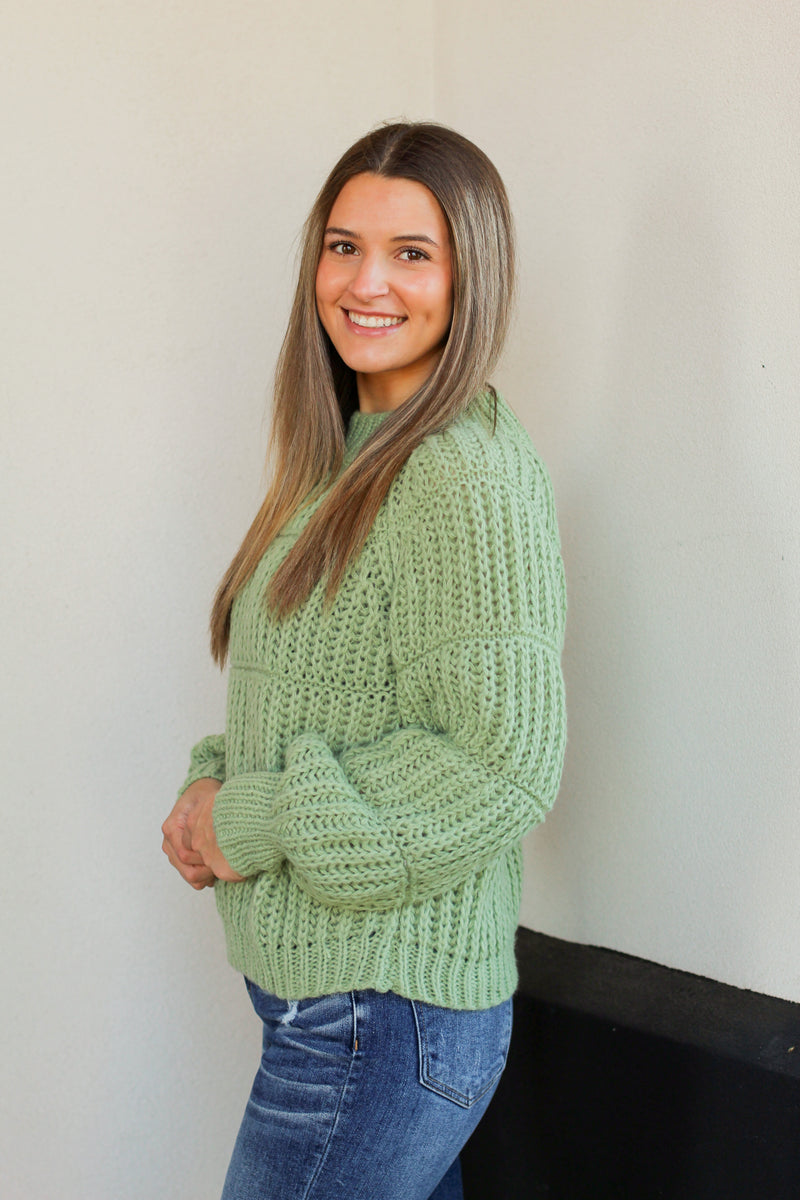 Falling For Fall Sweater-Sage
