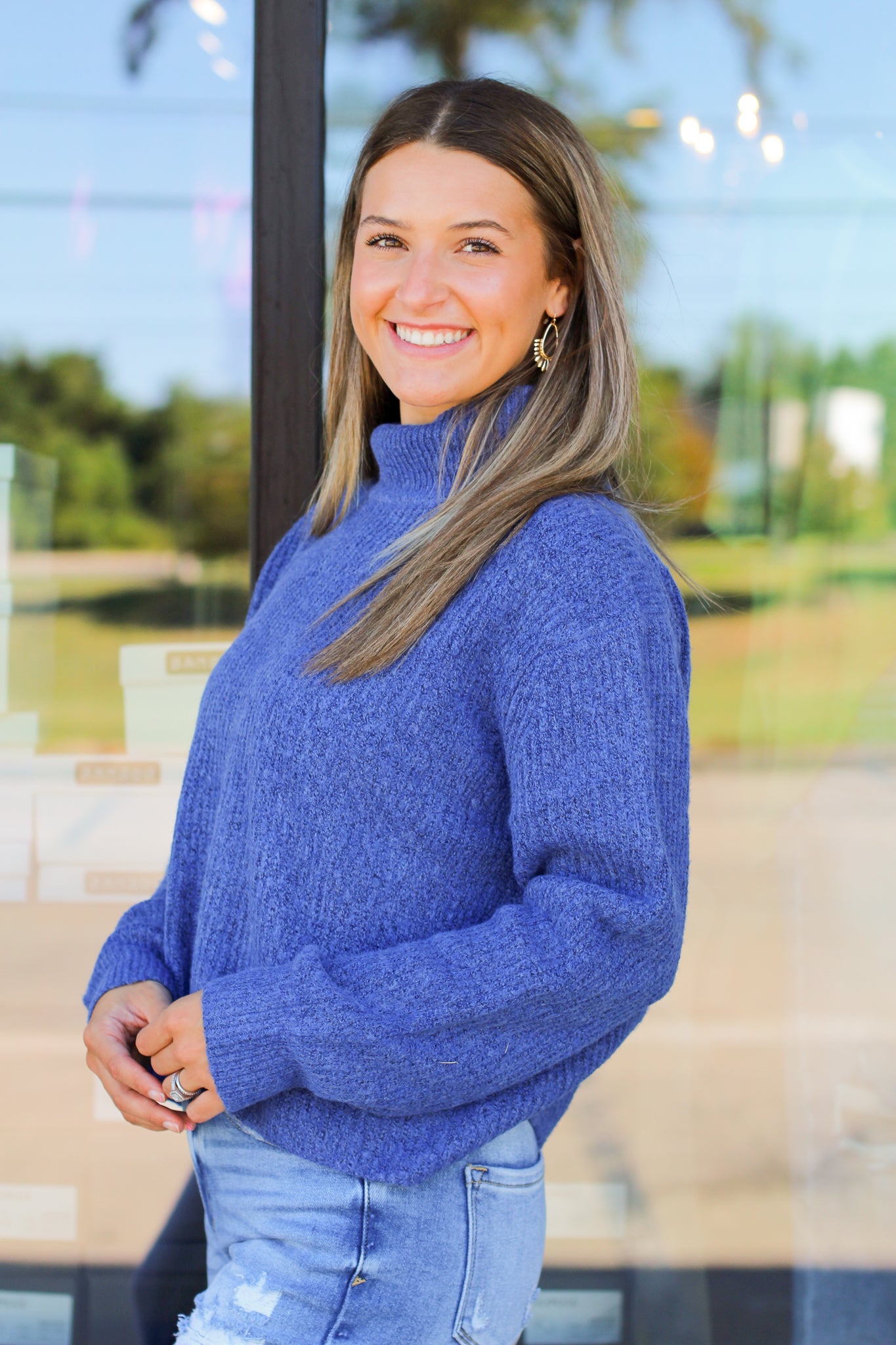 Cozy Callings Knit Sweater in Royal Blue