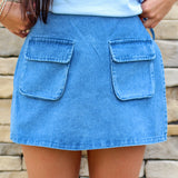 Pocket Tie Denim Skort