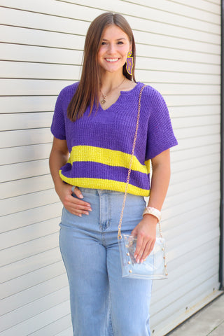 short sleeve vneck sweater