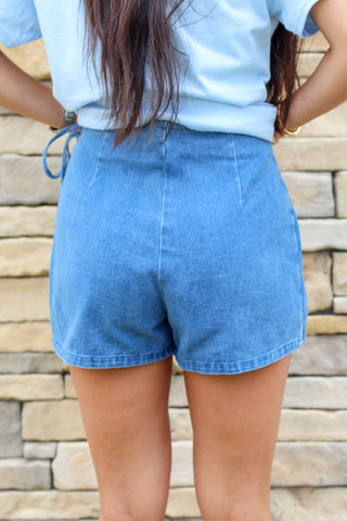 Pocket Tie Denim Skort