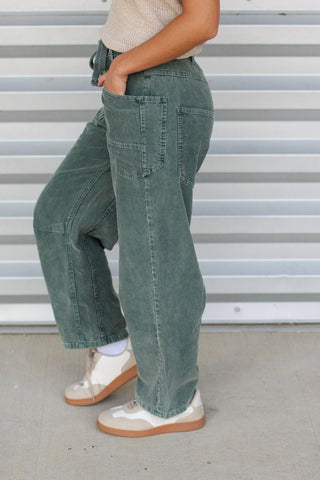 Velvet Corduroy Barrel Jeans