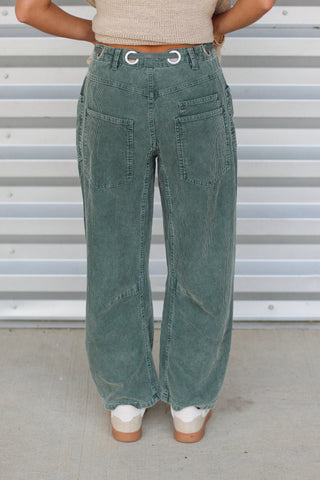 Velvet Corduroy Barrel Jeans