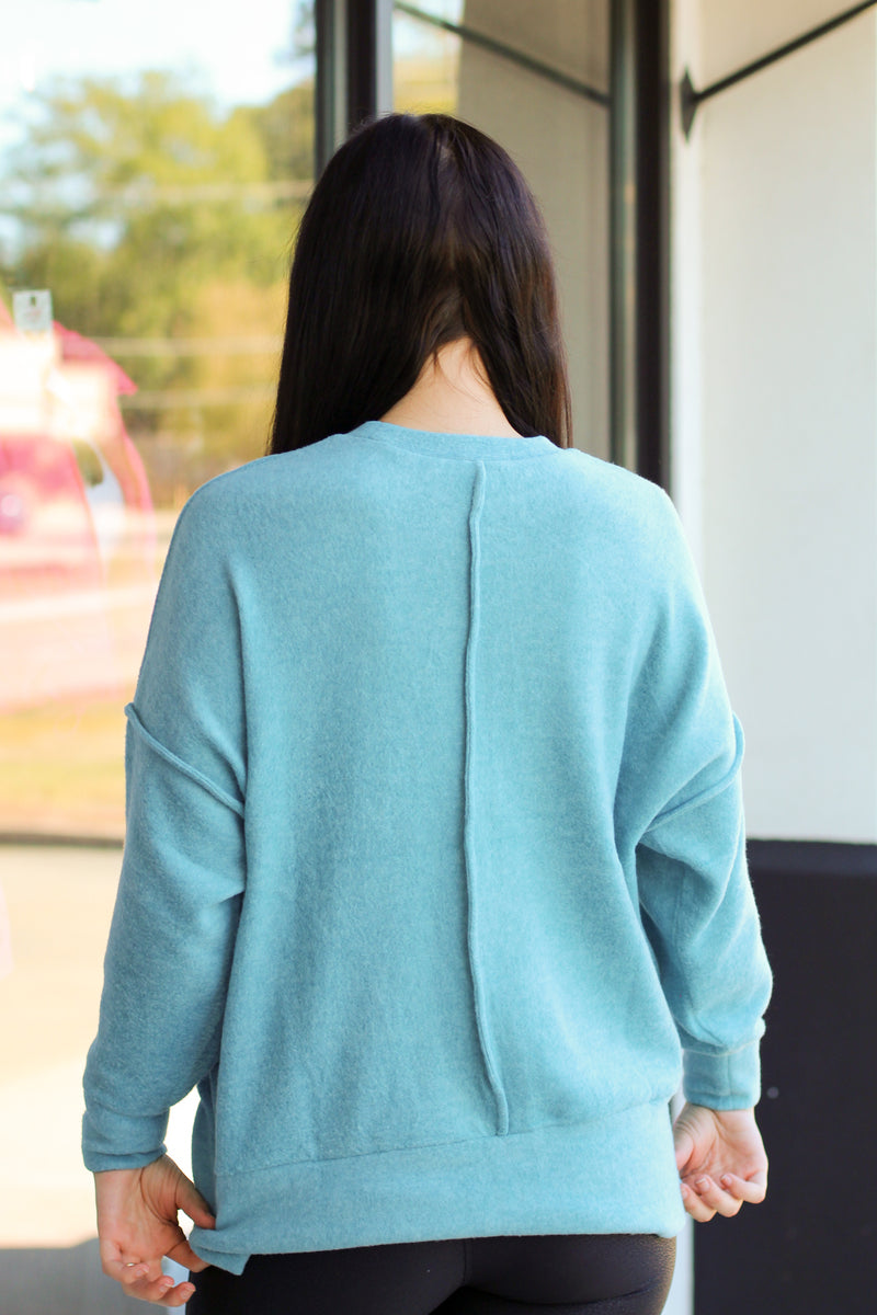 Casually Cute Top-Light Aqua