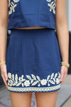 Embroidered Flowers Skirt