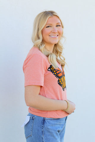 Mr. P's Monarch Butterfly Tee-Peach