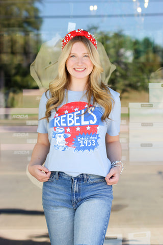 Mr. P's Rebels Tee-Light Blue