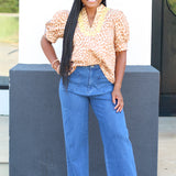 Embroidered Detail Leopard Top