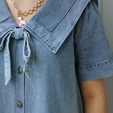 Sailor Collar Denim Dress