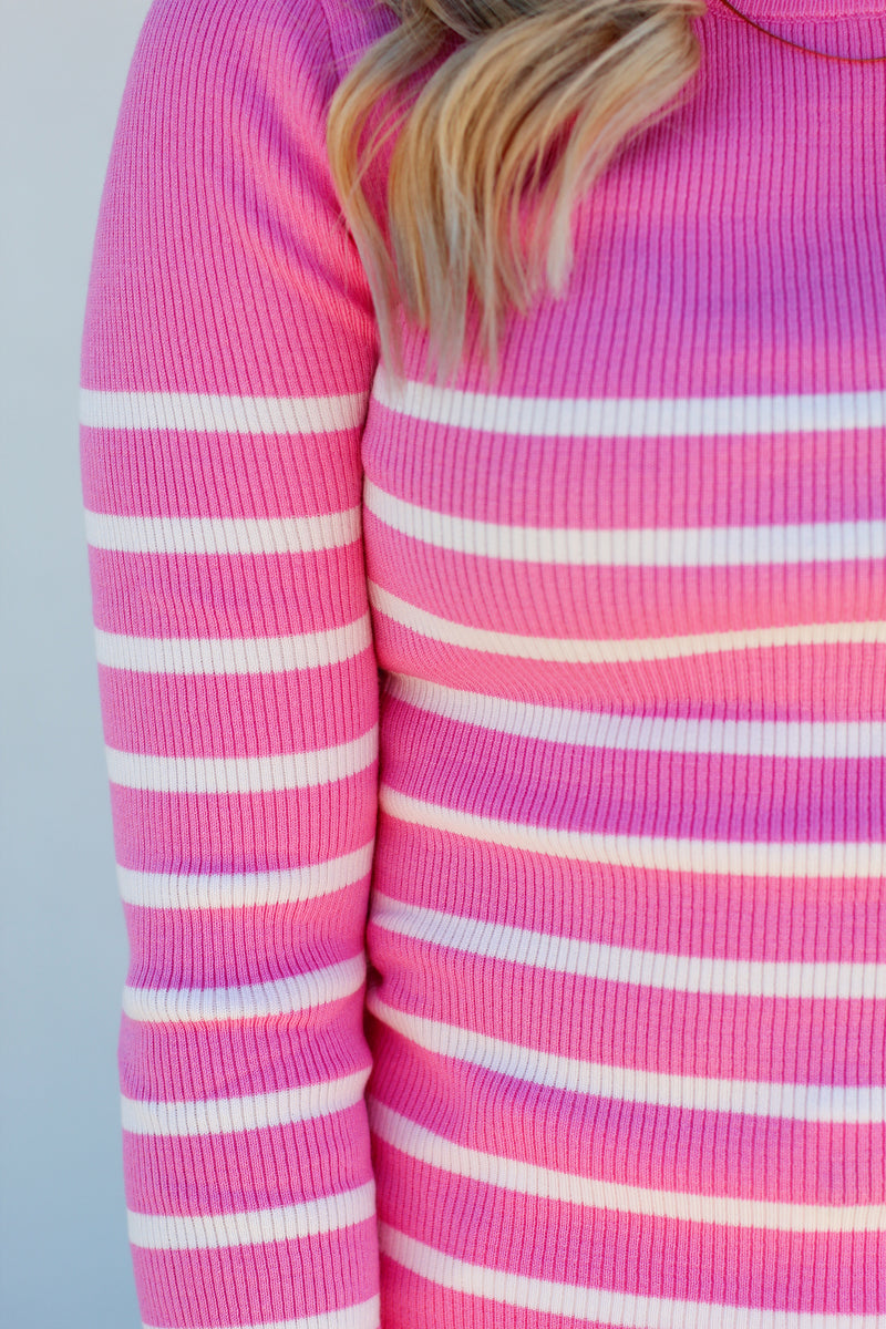 Several Stripes Top-Pink