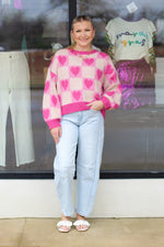 Hearts Checkered Sweater