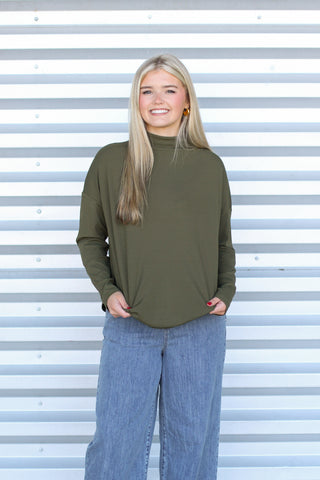 Mock Neck Layering Top