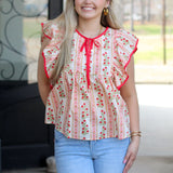 Flutter Sleeve Tie Top