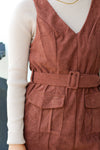 Fall Pocket Dress-Brown