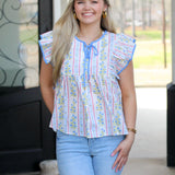 Flutter Sleeve Tie Top