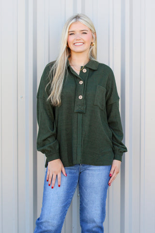 half button up sweater