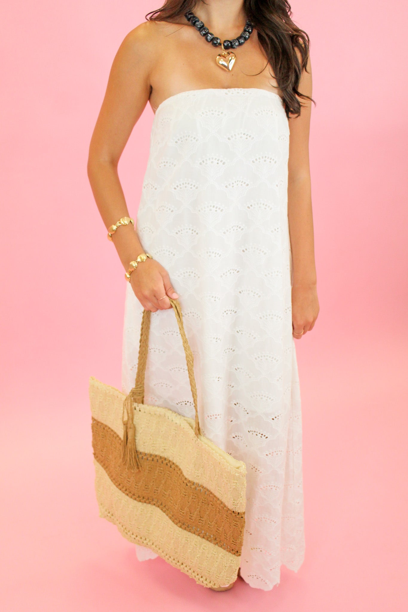 Prettiest Eyelet Midi Dress