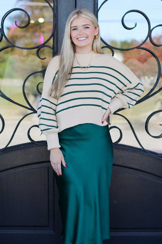 striped crop sweater