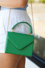 Trendy Chain Handbag-Kelly Green