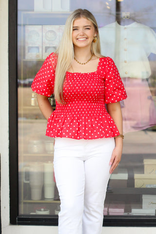 Polka Dot Cutie Smock Top
